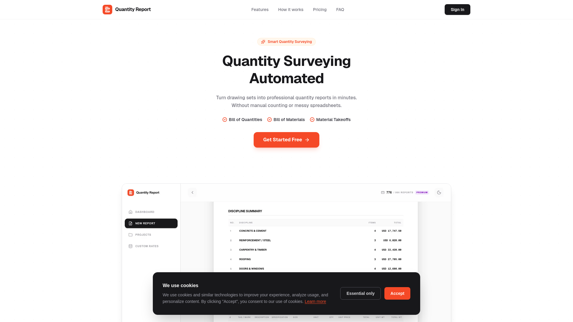 website screenshot of https://qtyreport.com/