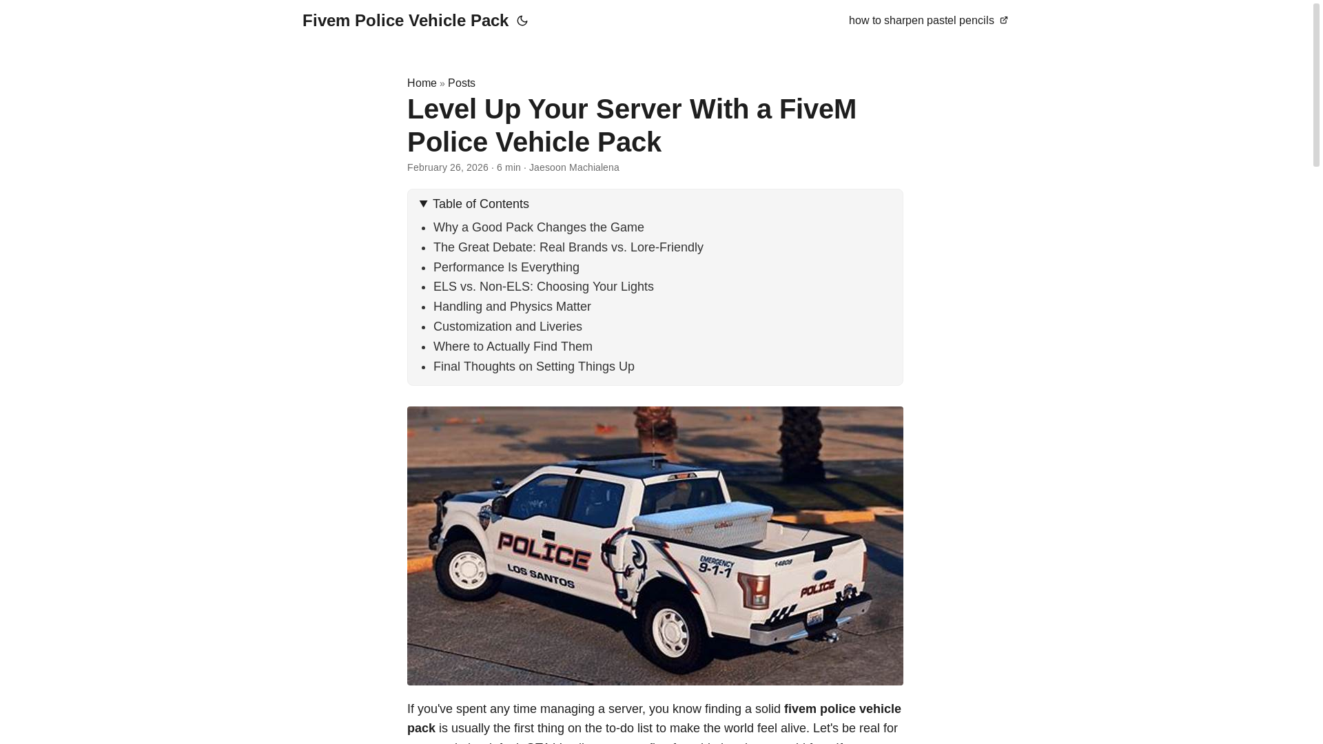 website screenshot of https://fivem-police-vehicle-pack.pages.dev/