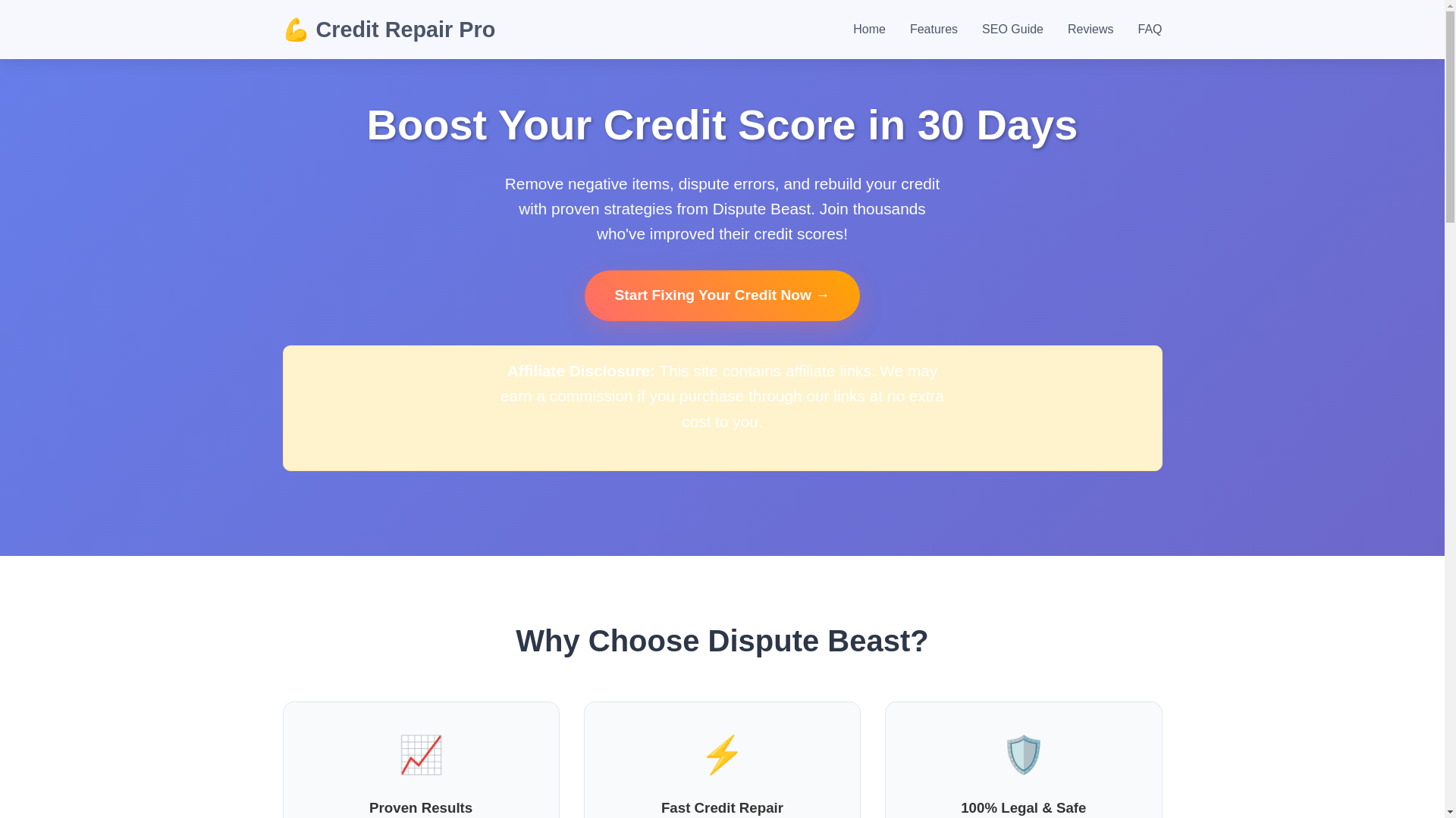 website screenshot of https://disputebeast.online/