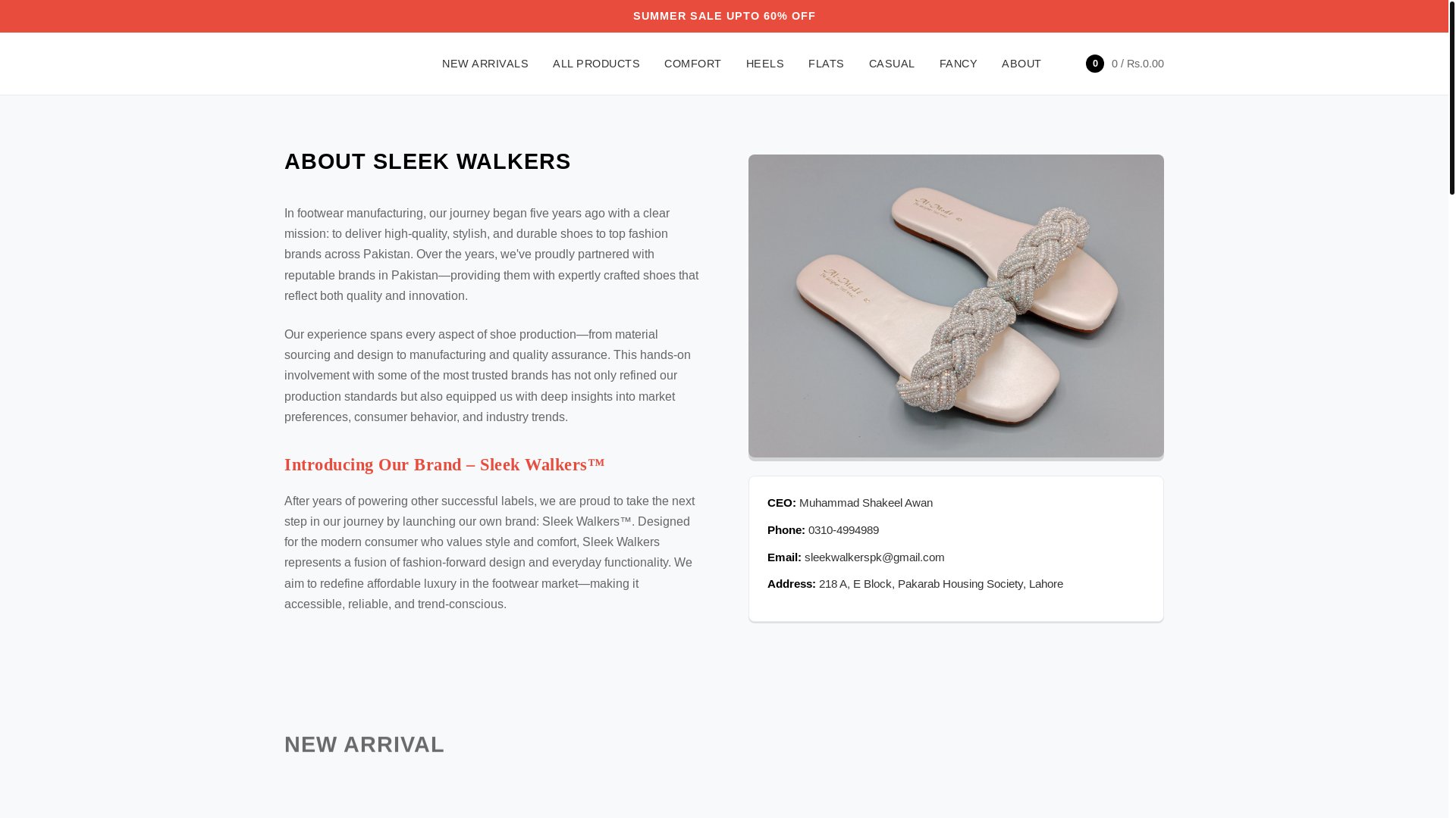 website screenshot of https://sleekwalkers.pk/