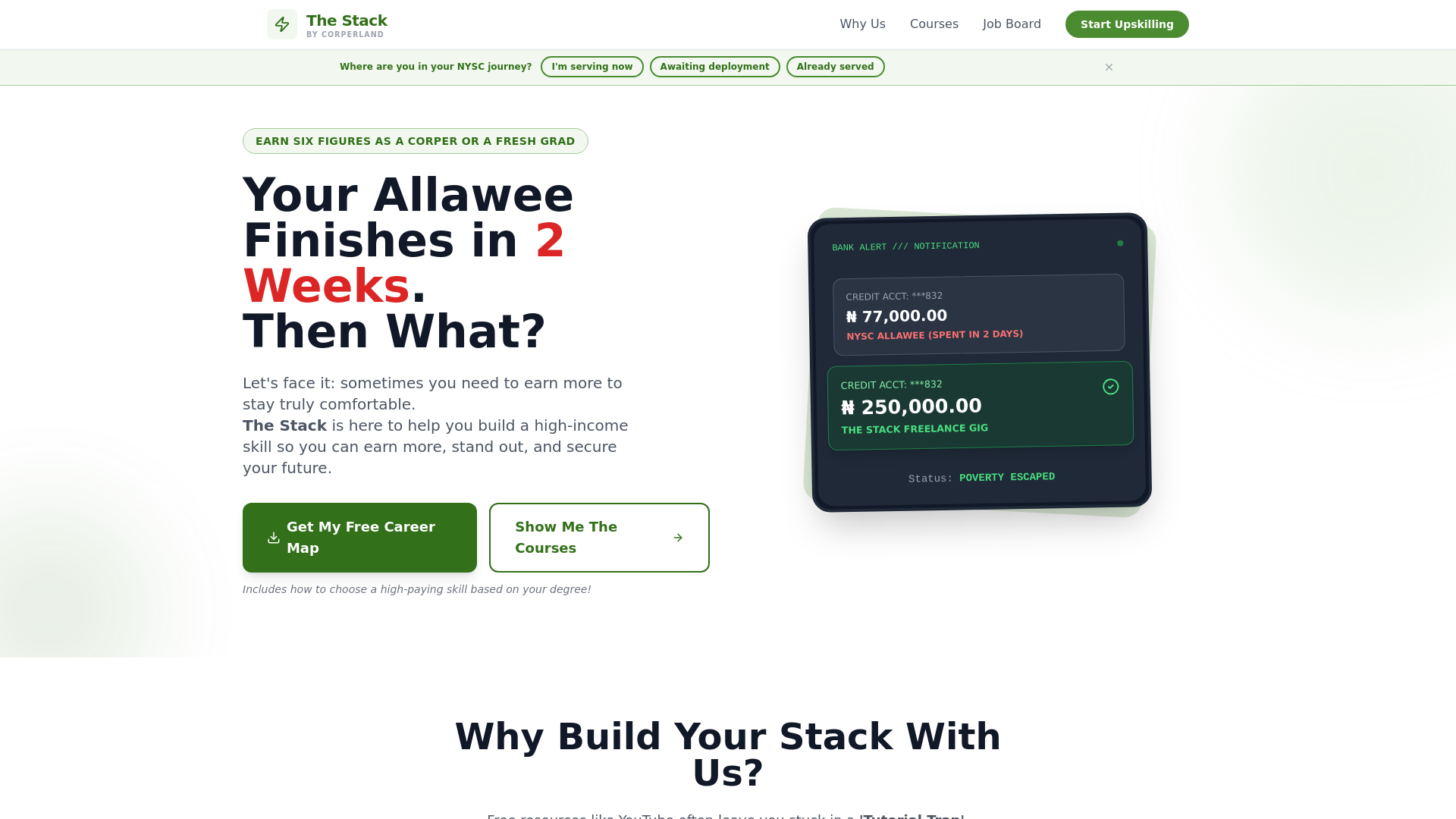 website screenshot of https://corperland-stack.pages.dev/