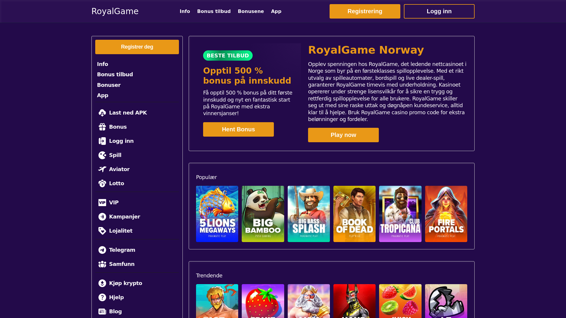 website screenshot of https://royalgamenorway-com.pages.dev/