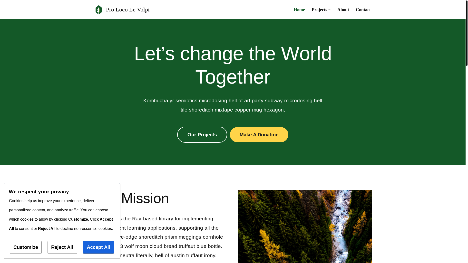 website screenshot of https://prolocolevolpi.it/