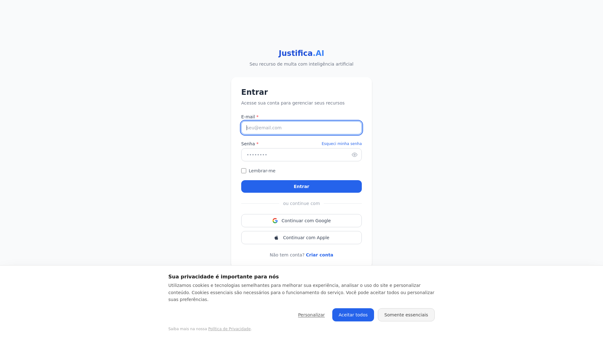 website screenshot of https://justifica-ai-front-frontoffice.pages.dev/