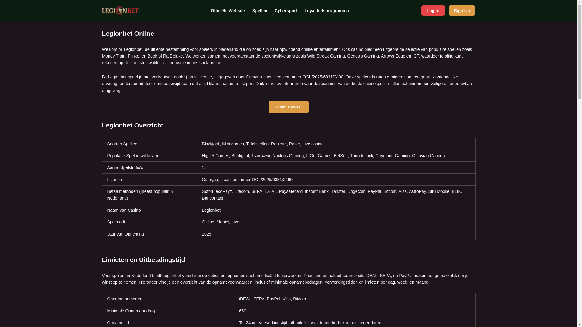 website screenshot of https://nl-legion-bet-casino-nl.pages.dev/