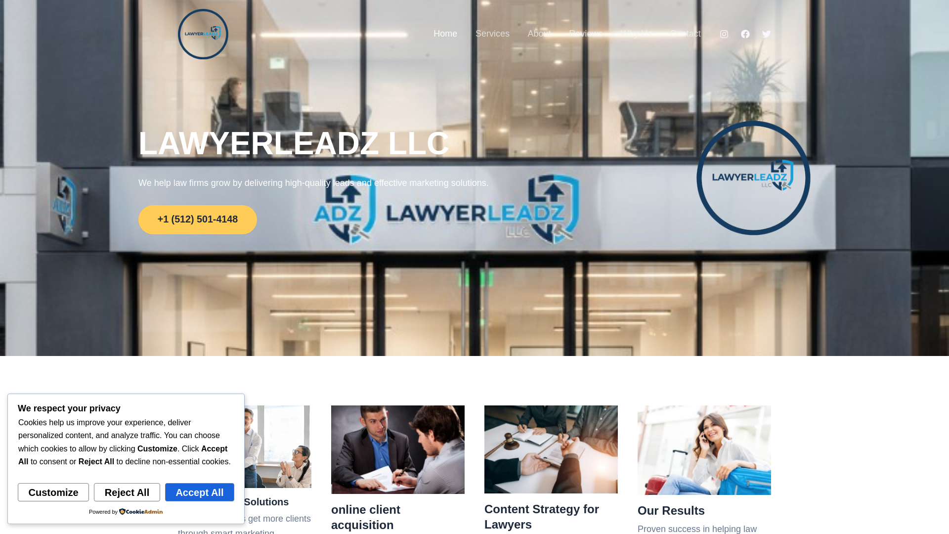 website screenshot of https://lawyerleadzllc.cv/