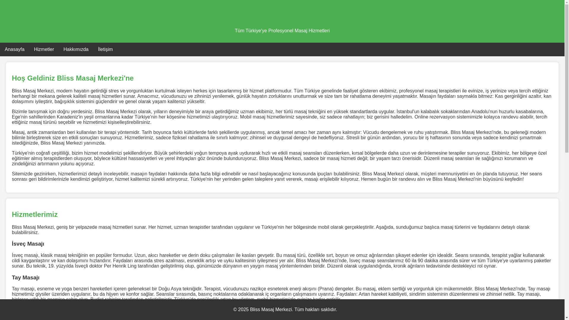 website screenshot of https://vitalmasaj.com.tr/