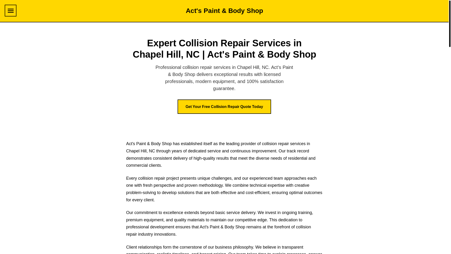 website screenshot of https://acts-paint-body-shop-cd559.pages.dev/