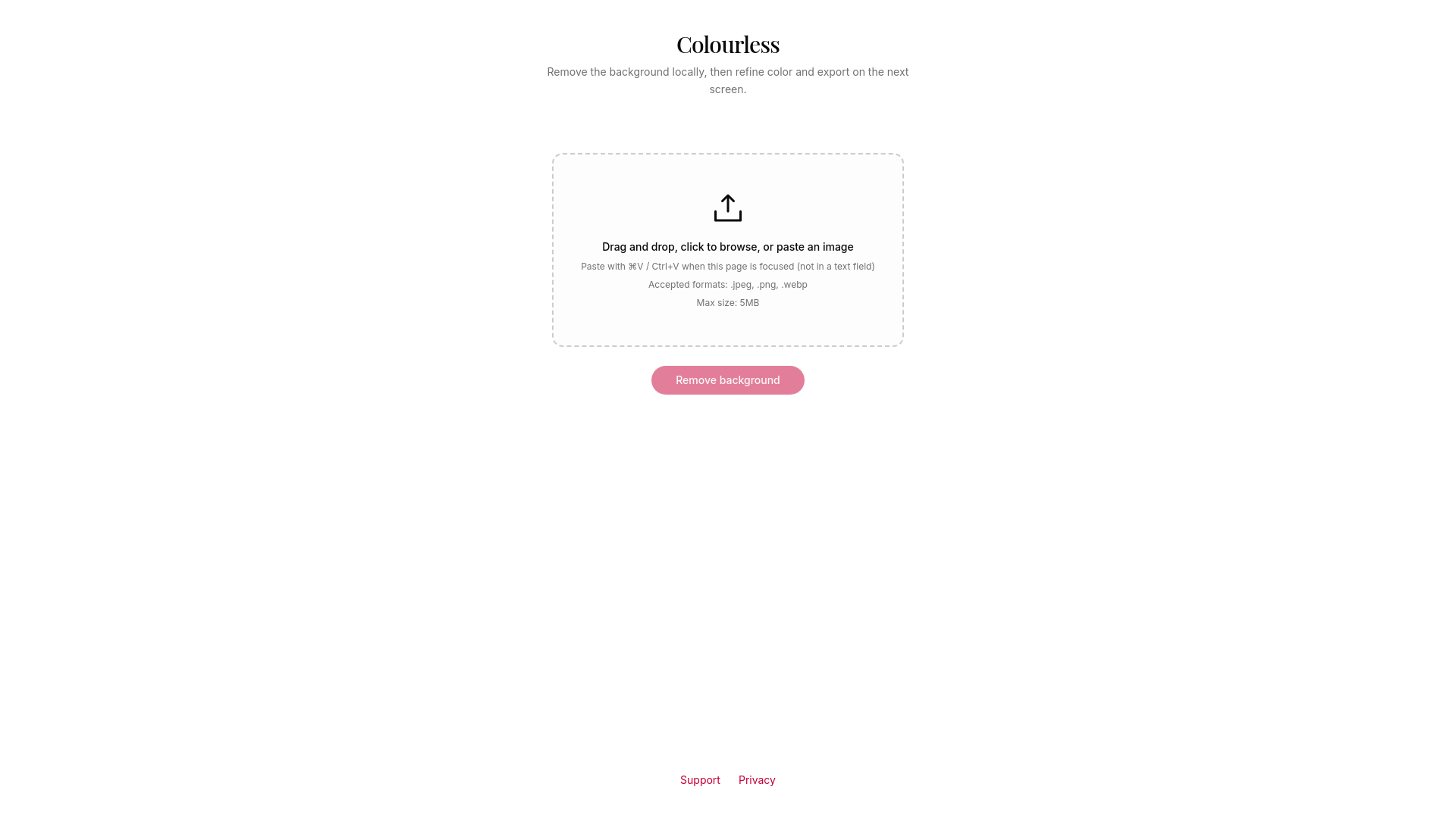 website screenshot of https://colourless.art
