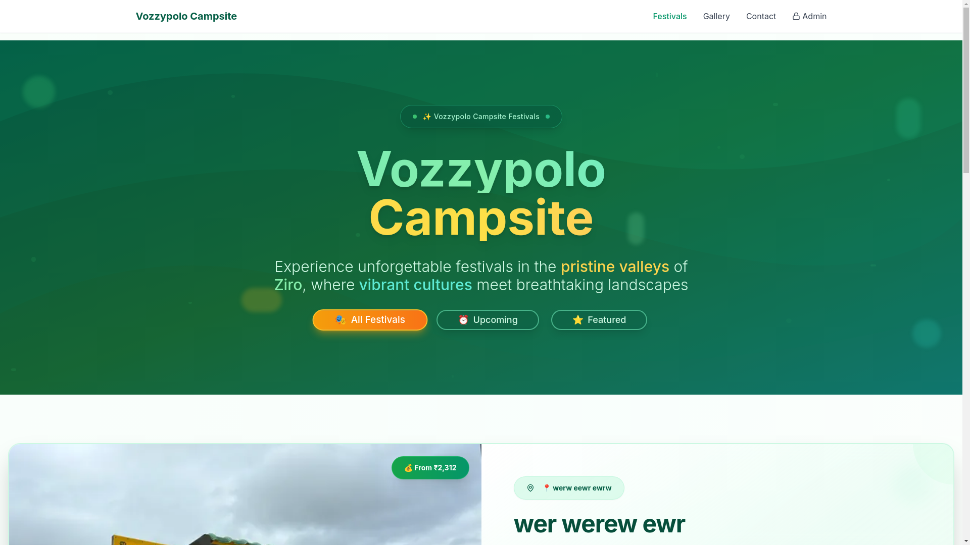 website screenshot of https://vozzypolocampsite.com/