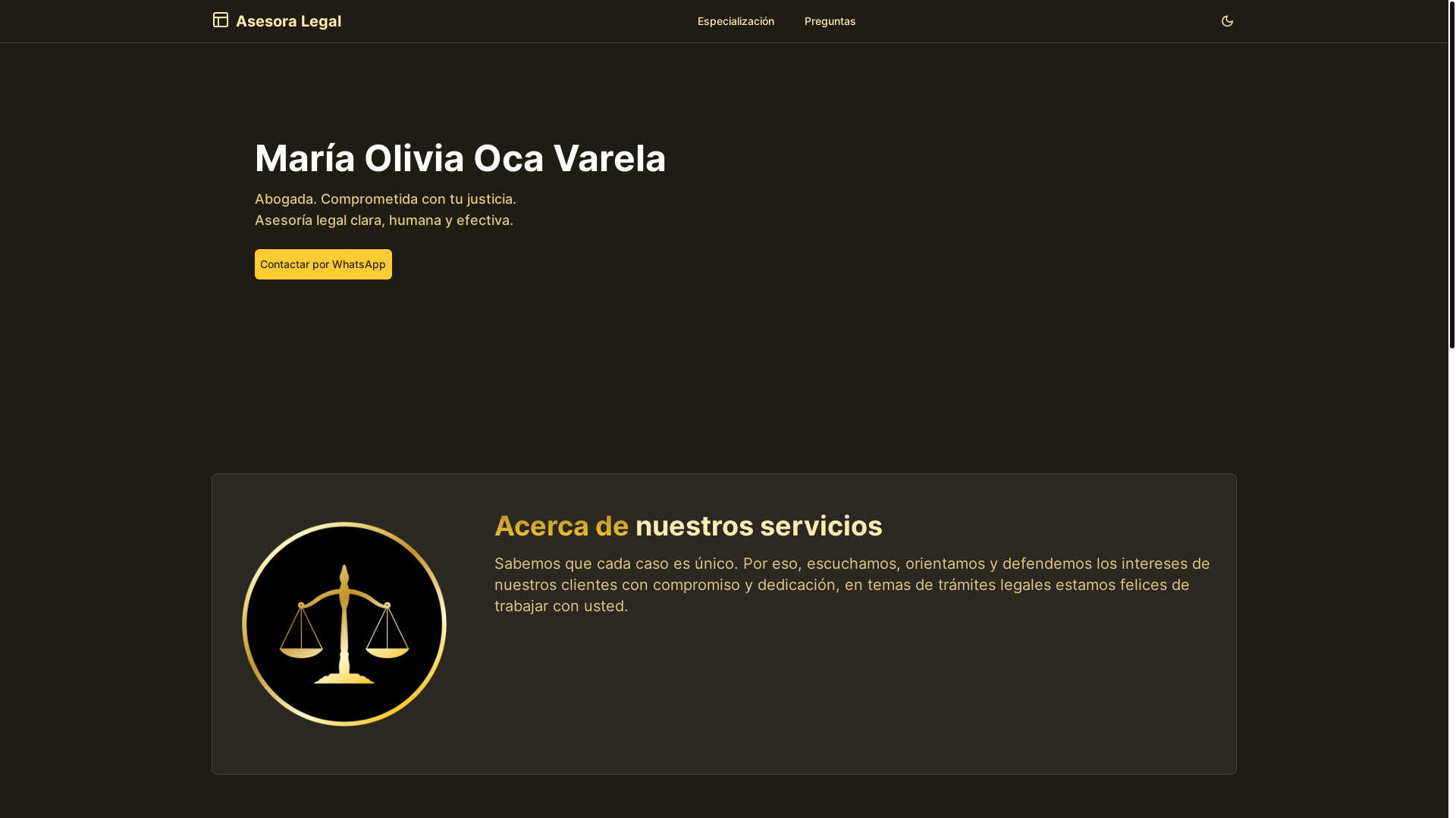 website screenshot of https://abogadamariaoliviaocavarela.pages.dev/