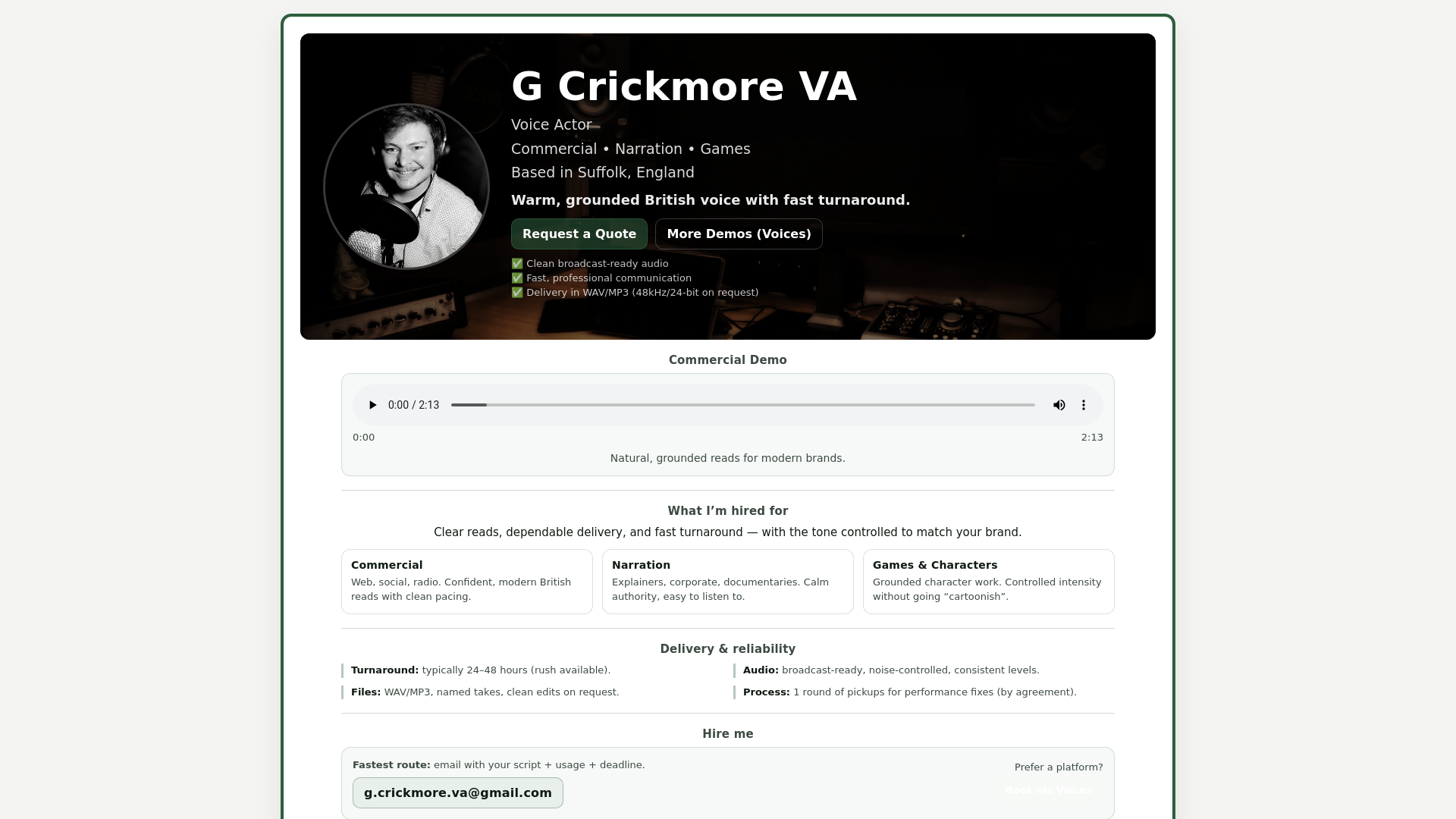 website screenshot of https://gcrickmoreva.com/