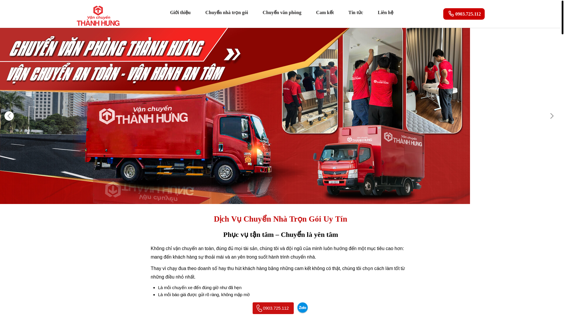 website screenshot of https://thanhhunghcm.com.vn/
