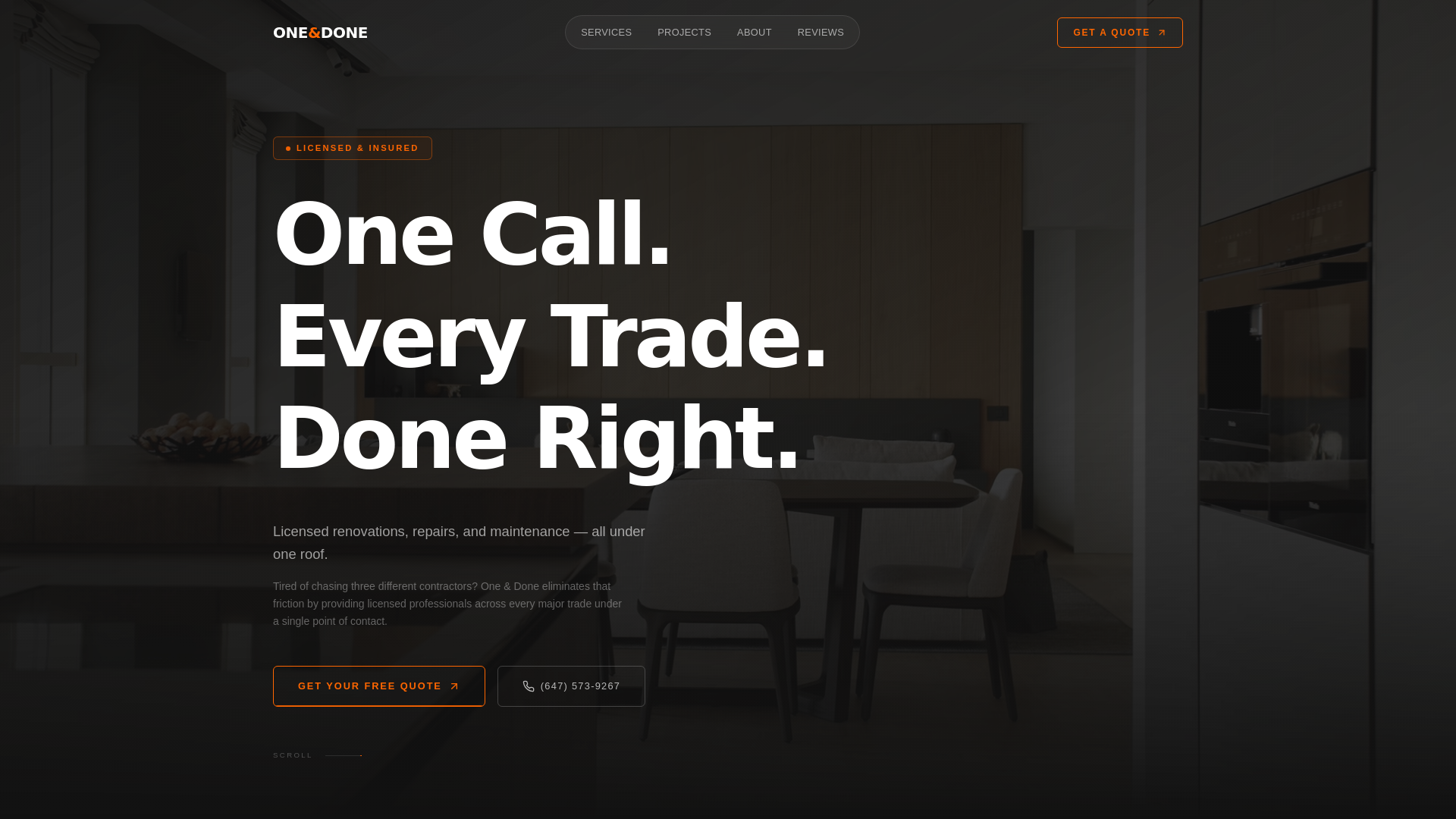 website screenshot of https://yxuconstruction.com
