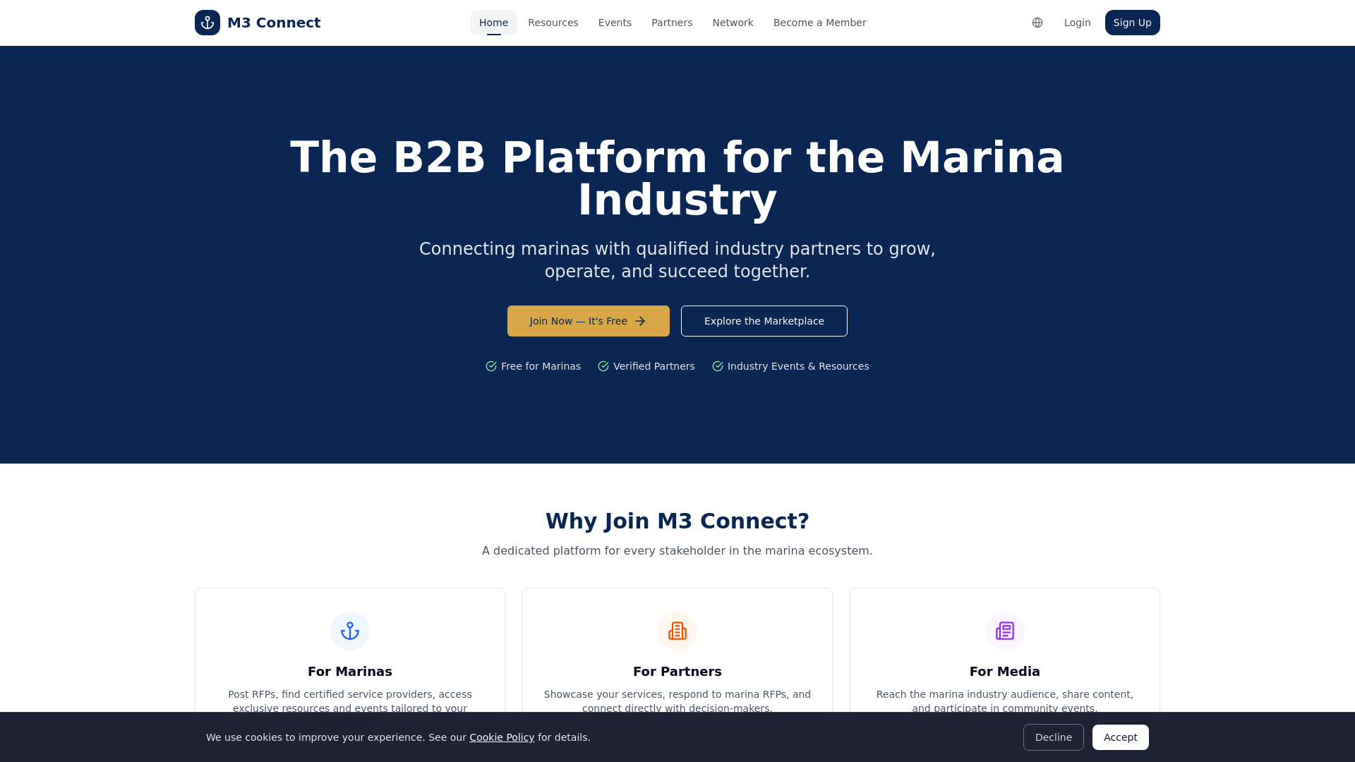 website screenshot of https://smartmarinaconnect.com/