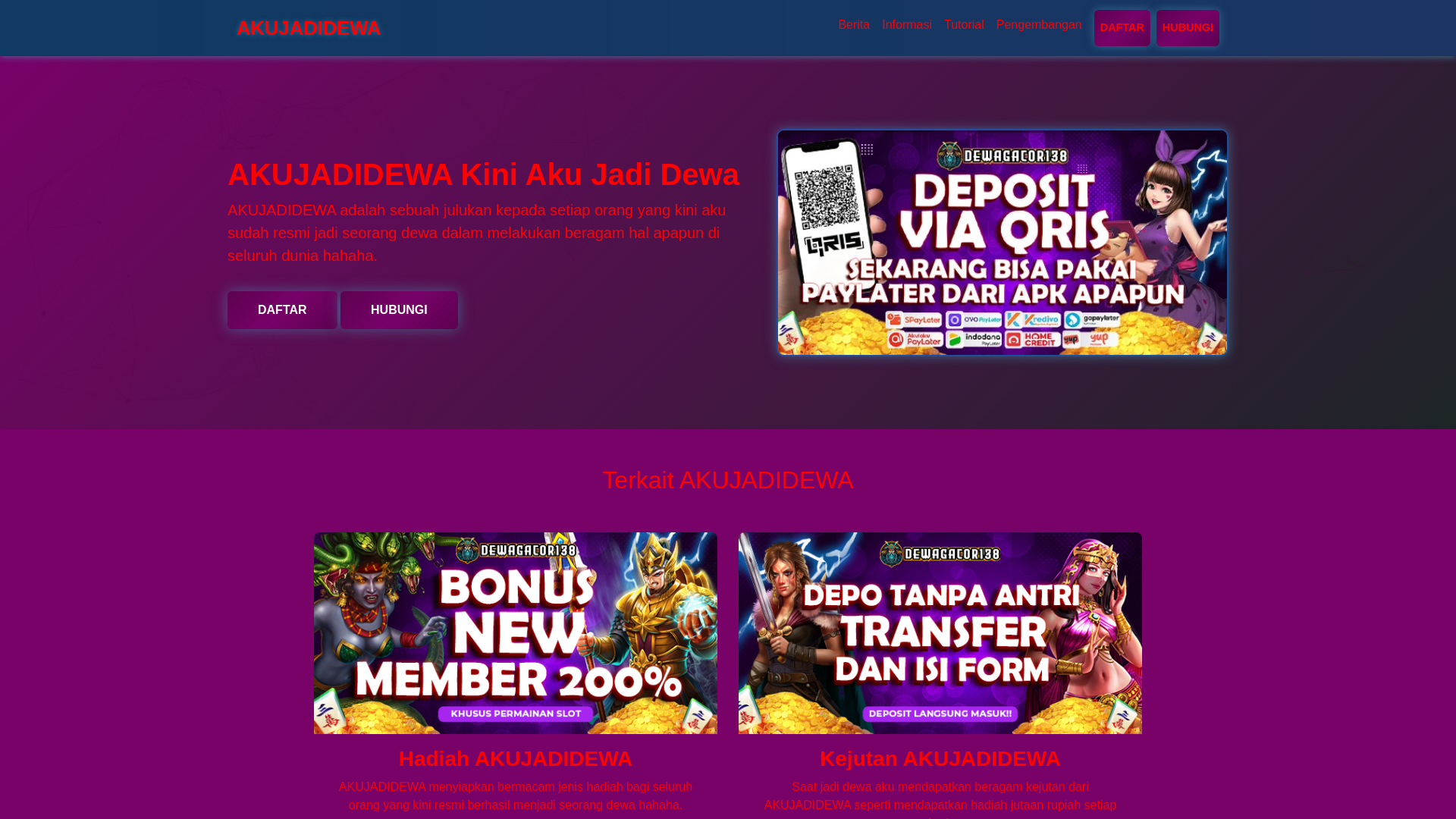 website screenshot of https://dewagacr138.com/