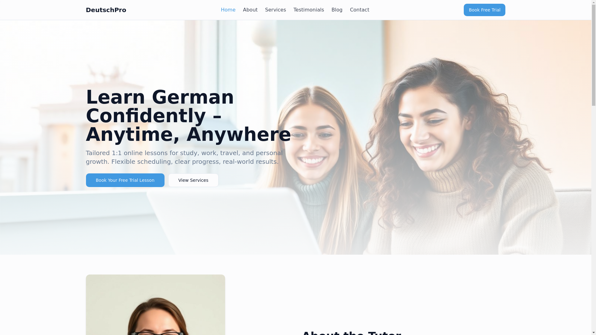 website screenshot of https://germanlingo.pages.dev/