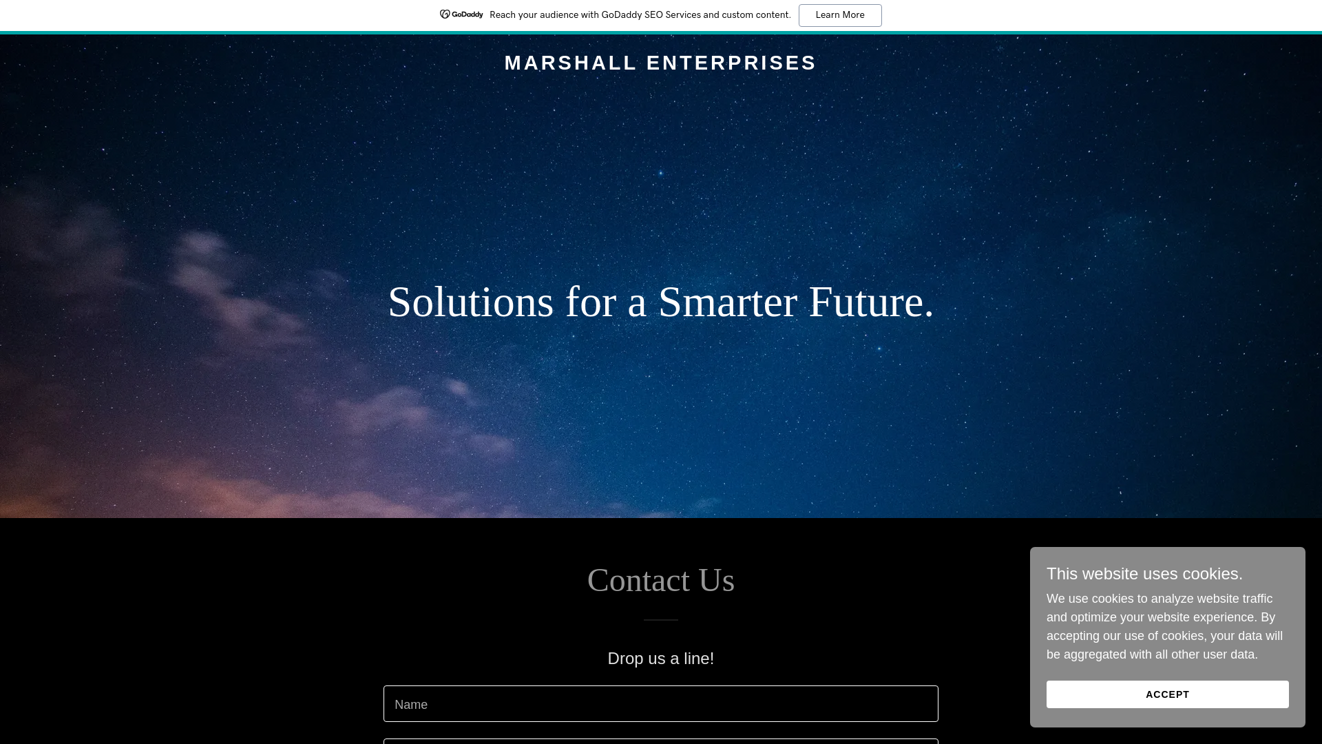 website screenshot of https://marshallenterprises.ai