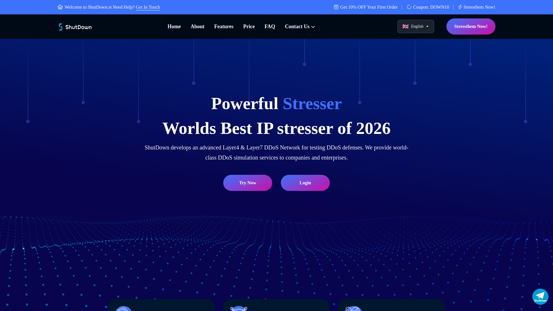 website screenshot of https://shutdown.st