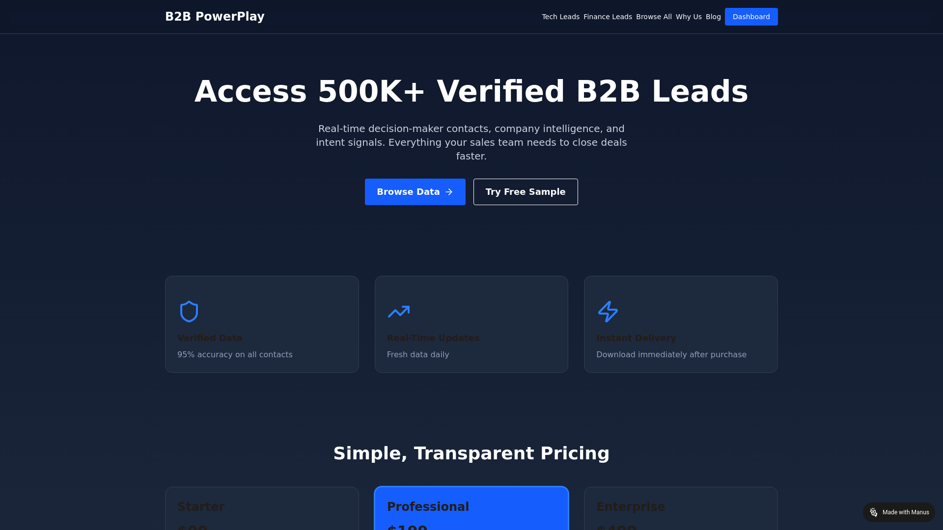 website screenshot of https://b2bpowerplay.org/