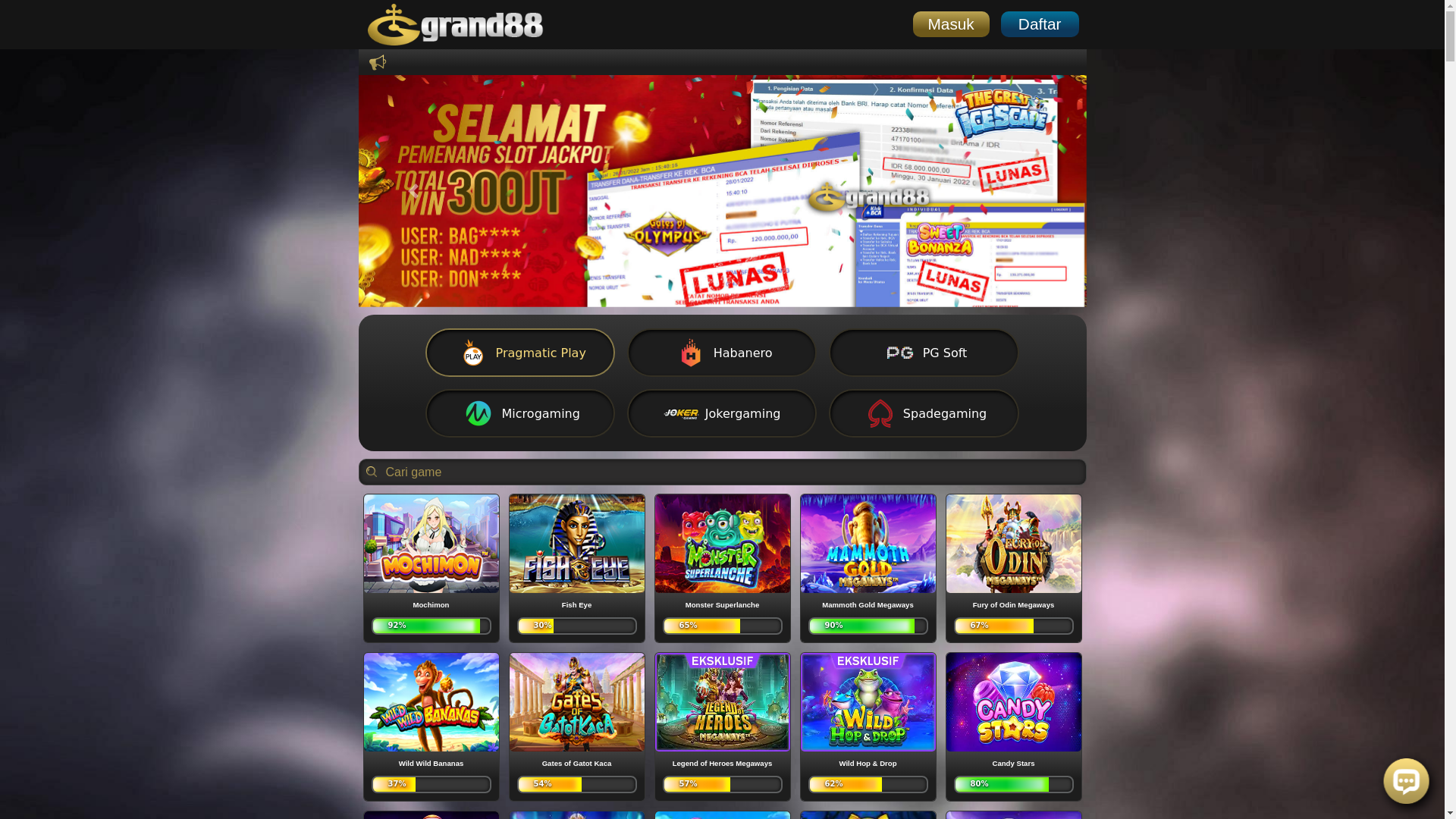 website screenshot of https://grand88rtp10.live/