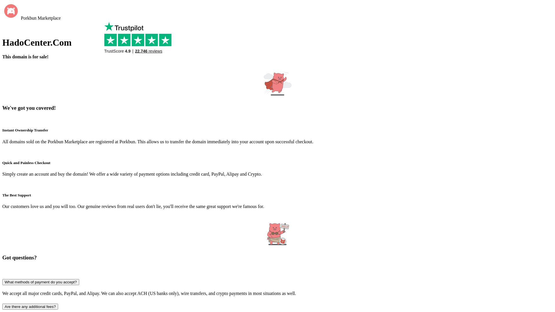 website screenshot of https://hadocenter.com/