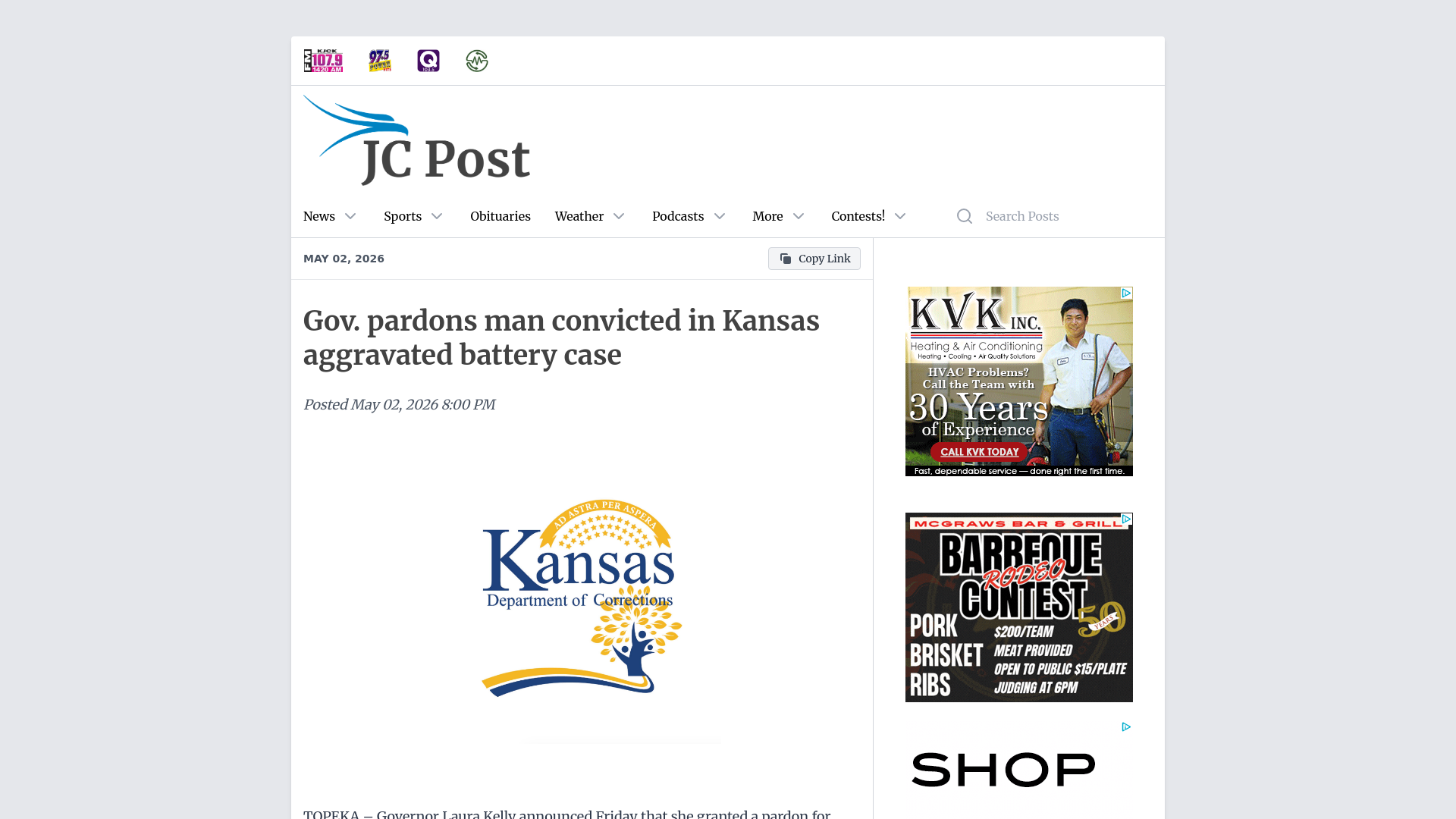 website screenshot of https://jcpost.com/posts/61a9dbac-25ad-4a75-93a0-07d4f0241d8a