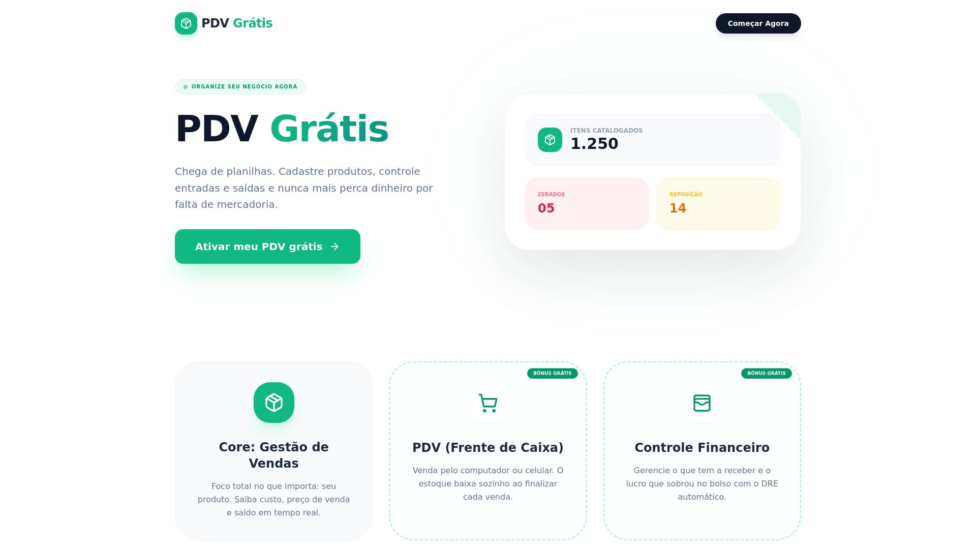 website screenshot of https://pdvgratiss.com.br