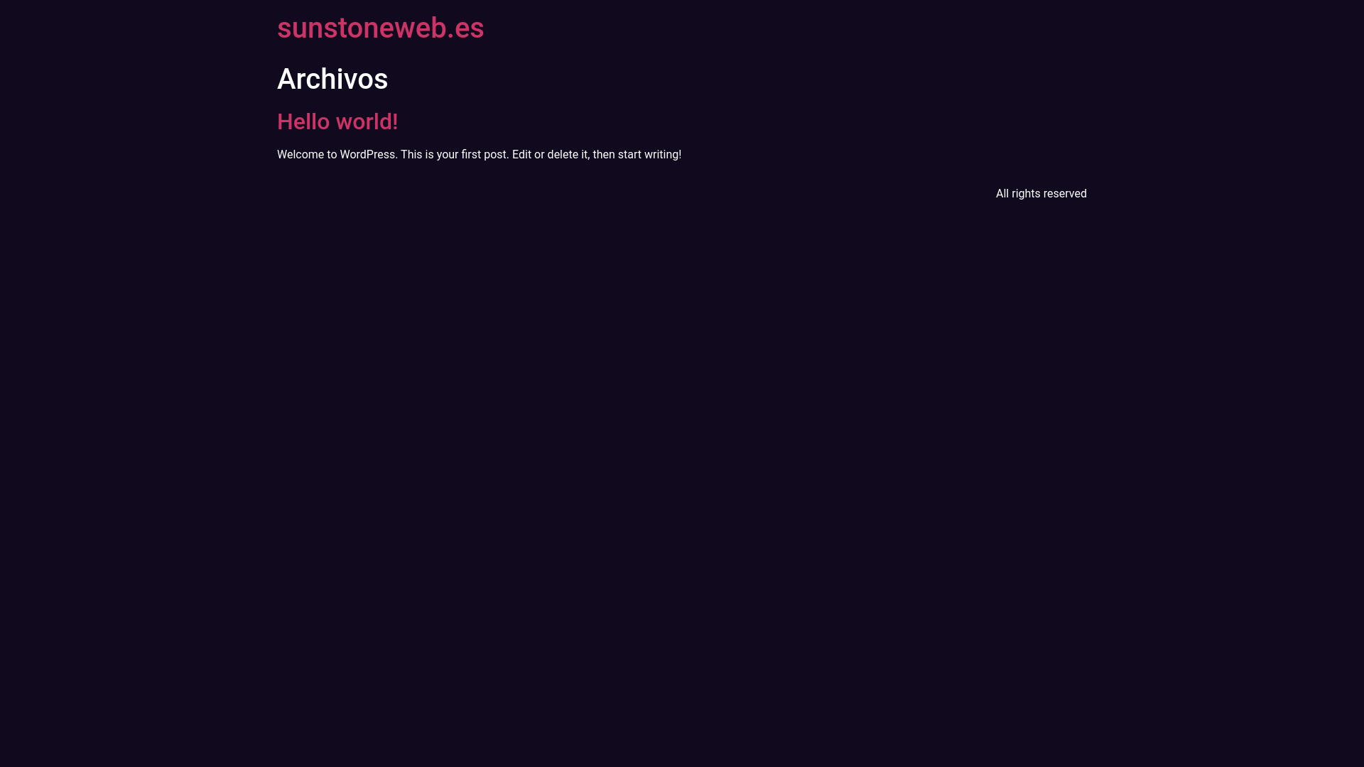 website screenshot of https://sunstoneweb.es/
