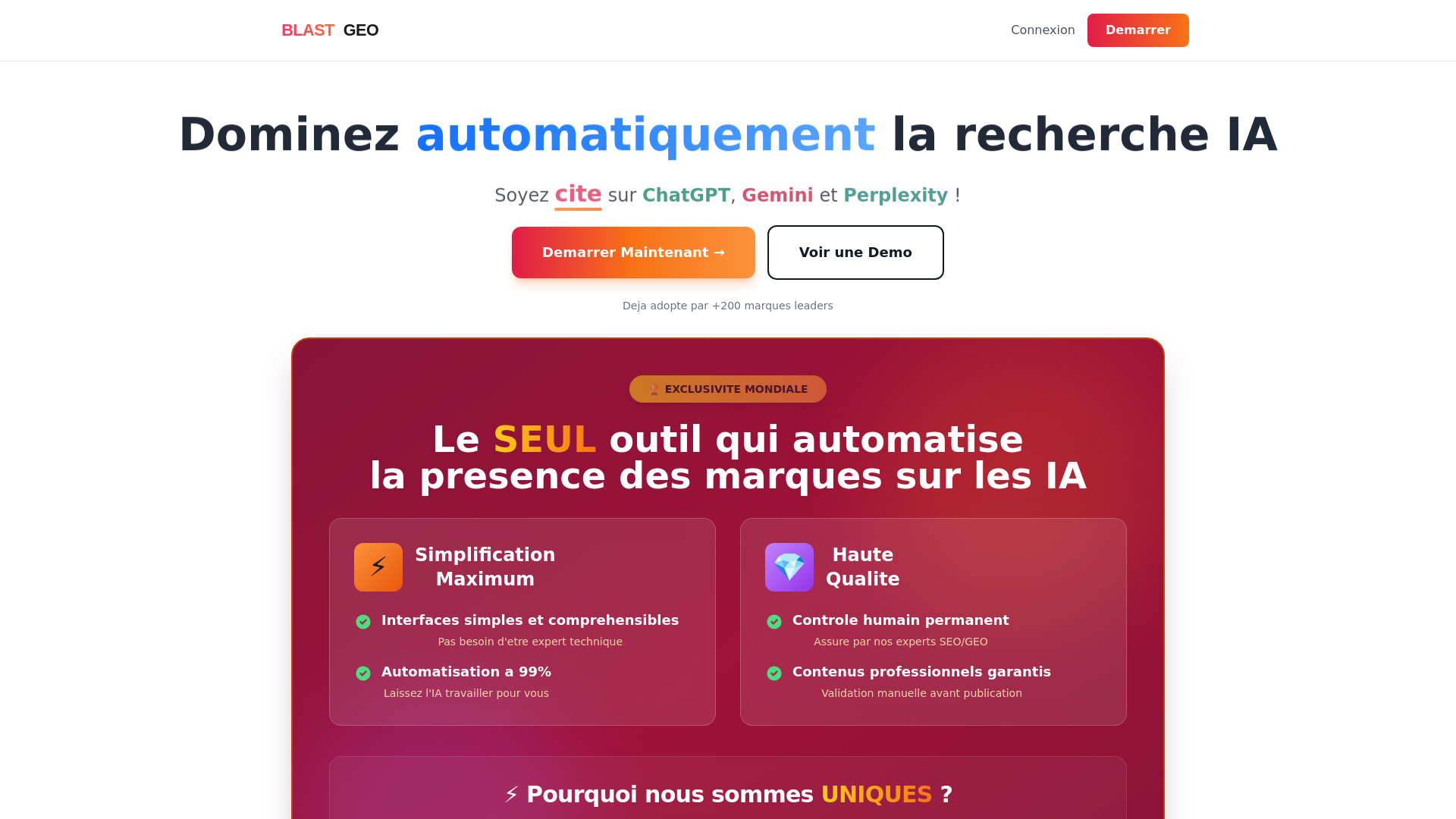 website screenshot of https://blastgeo.ai/