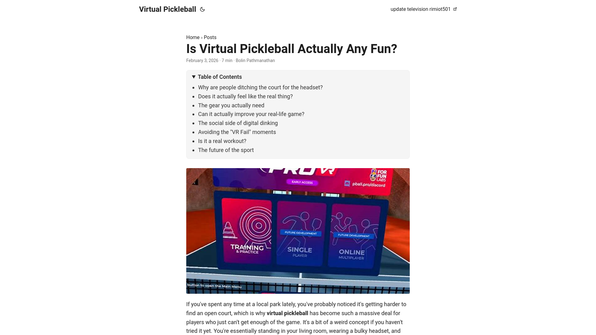 website screenshot of https://virtual-pickleball.pages.dev/