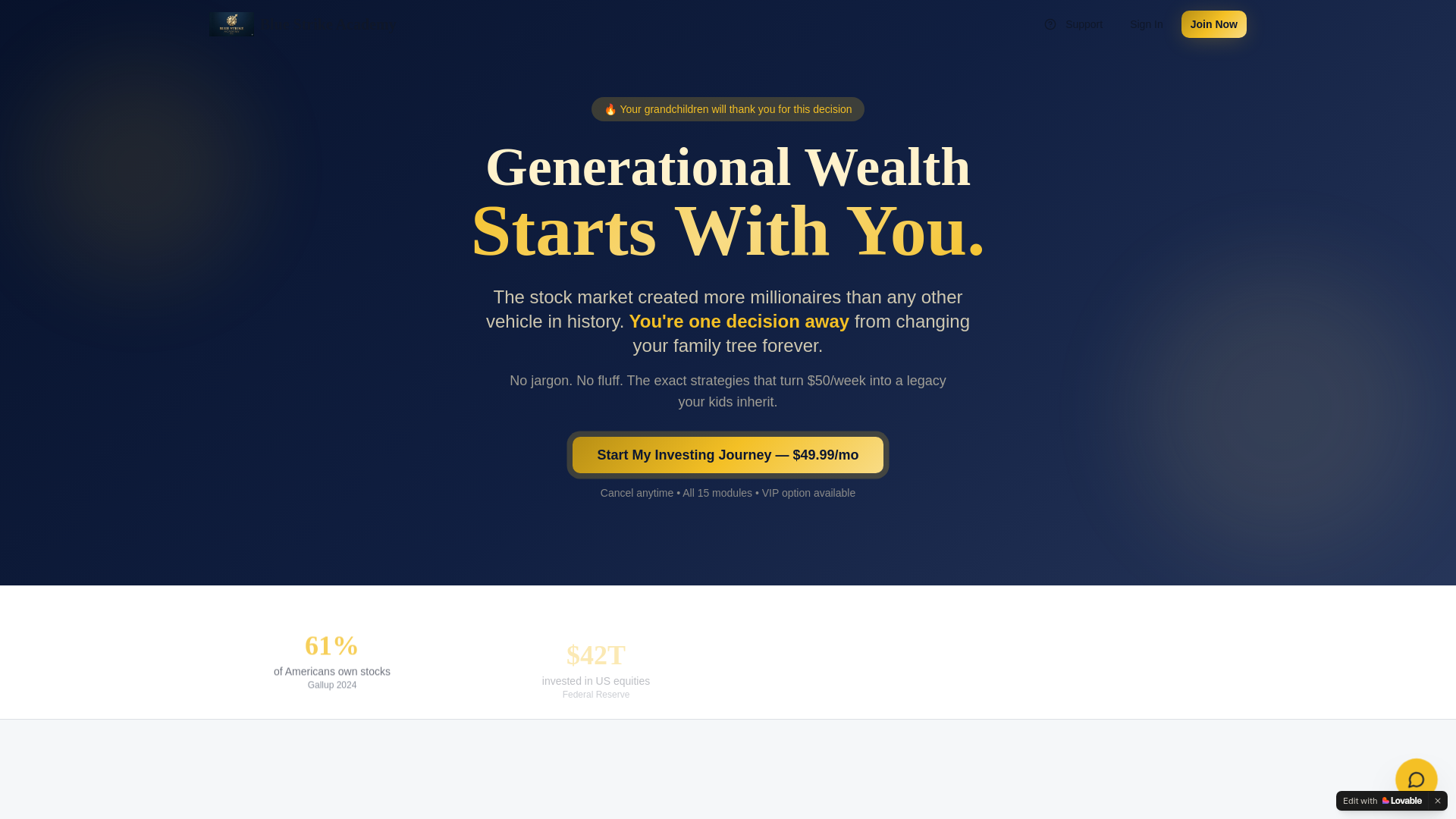 website screenshot of https://bluestrikeacademy.com/