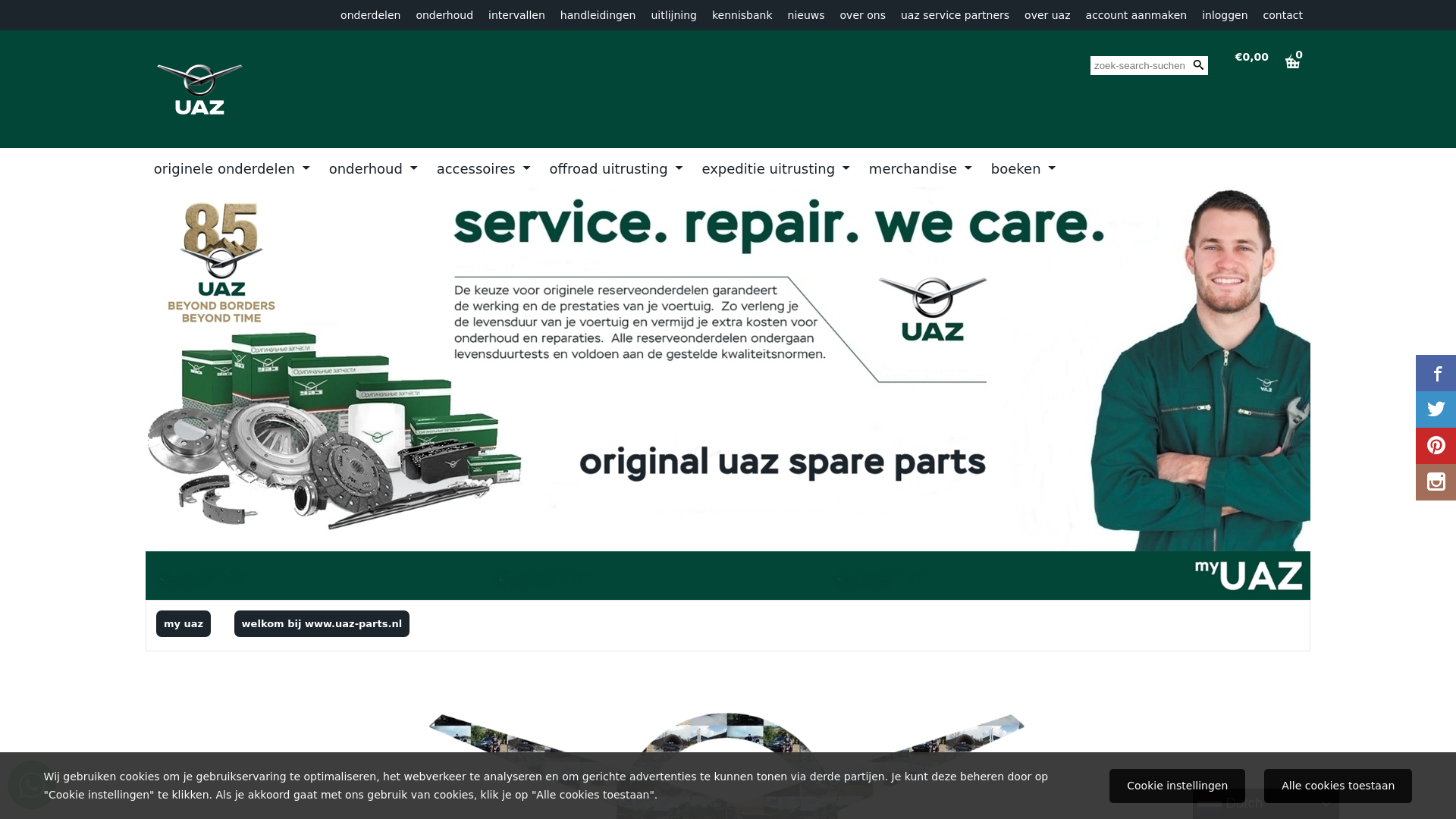 website screenshot of https://uaz-parts.nl/