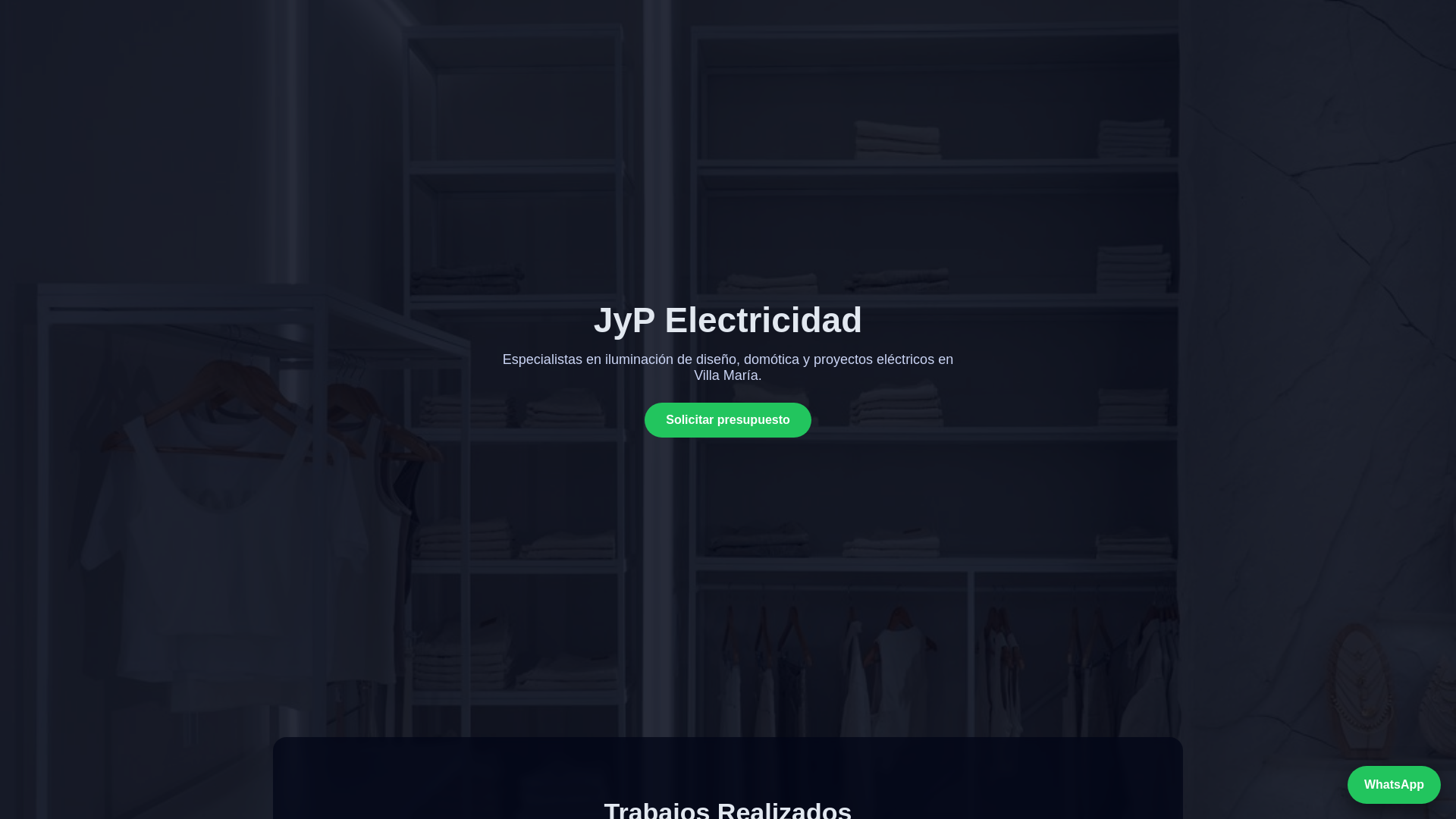 website screenshot of https://jypelectricidad.com.ar/