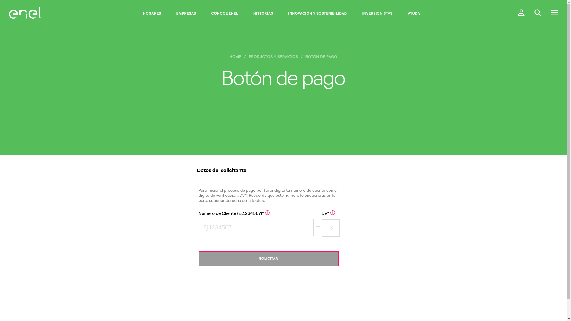 website screenshot of https://pagosafacturaluz.com/