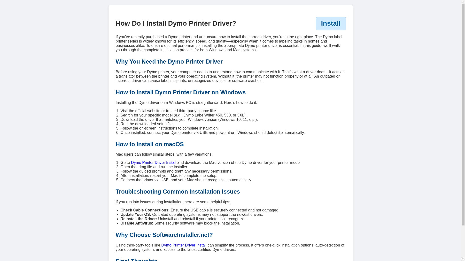 website screenshot of https://dymo-printer-driver-install.pages.dev/
