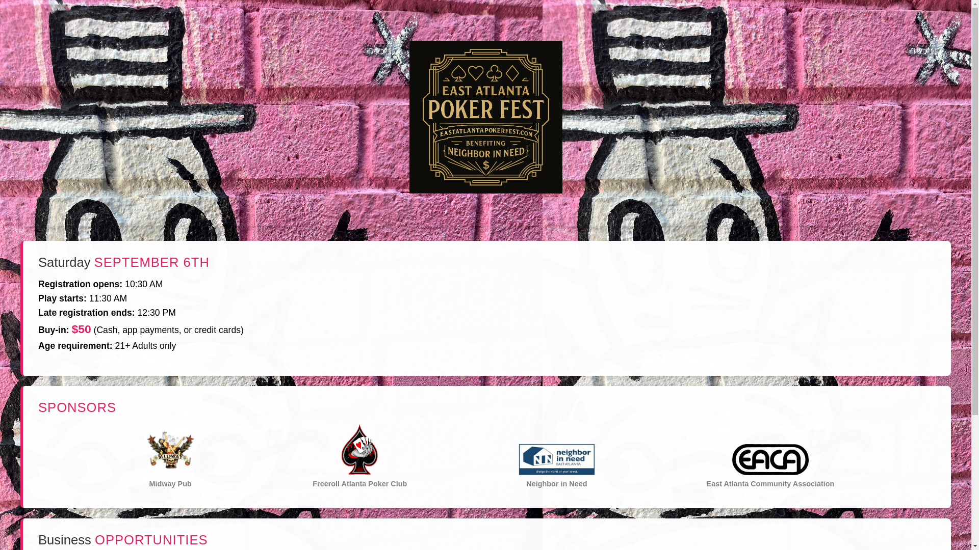 website screenshot of https://eastatlantapokerfest.org/