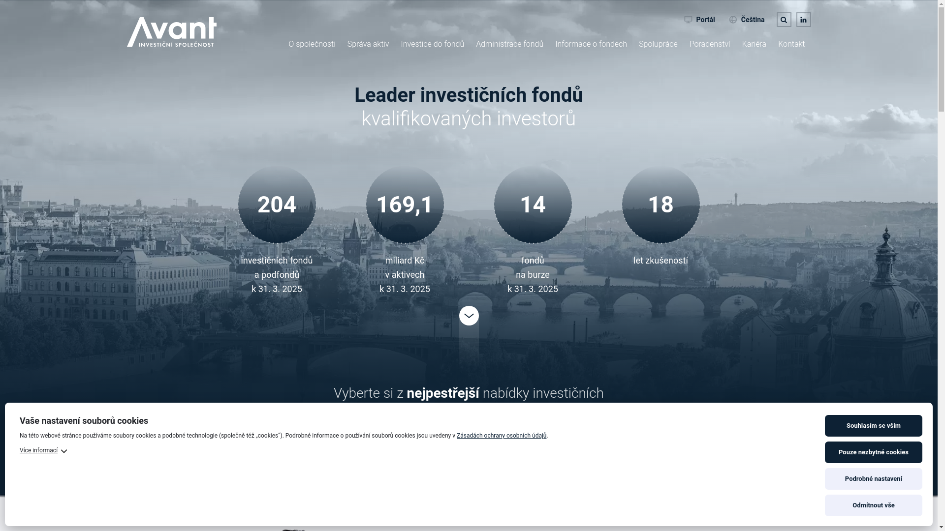 website screenshot of https://avantfondy.cz/