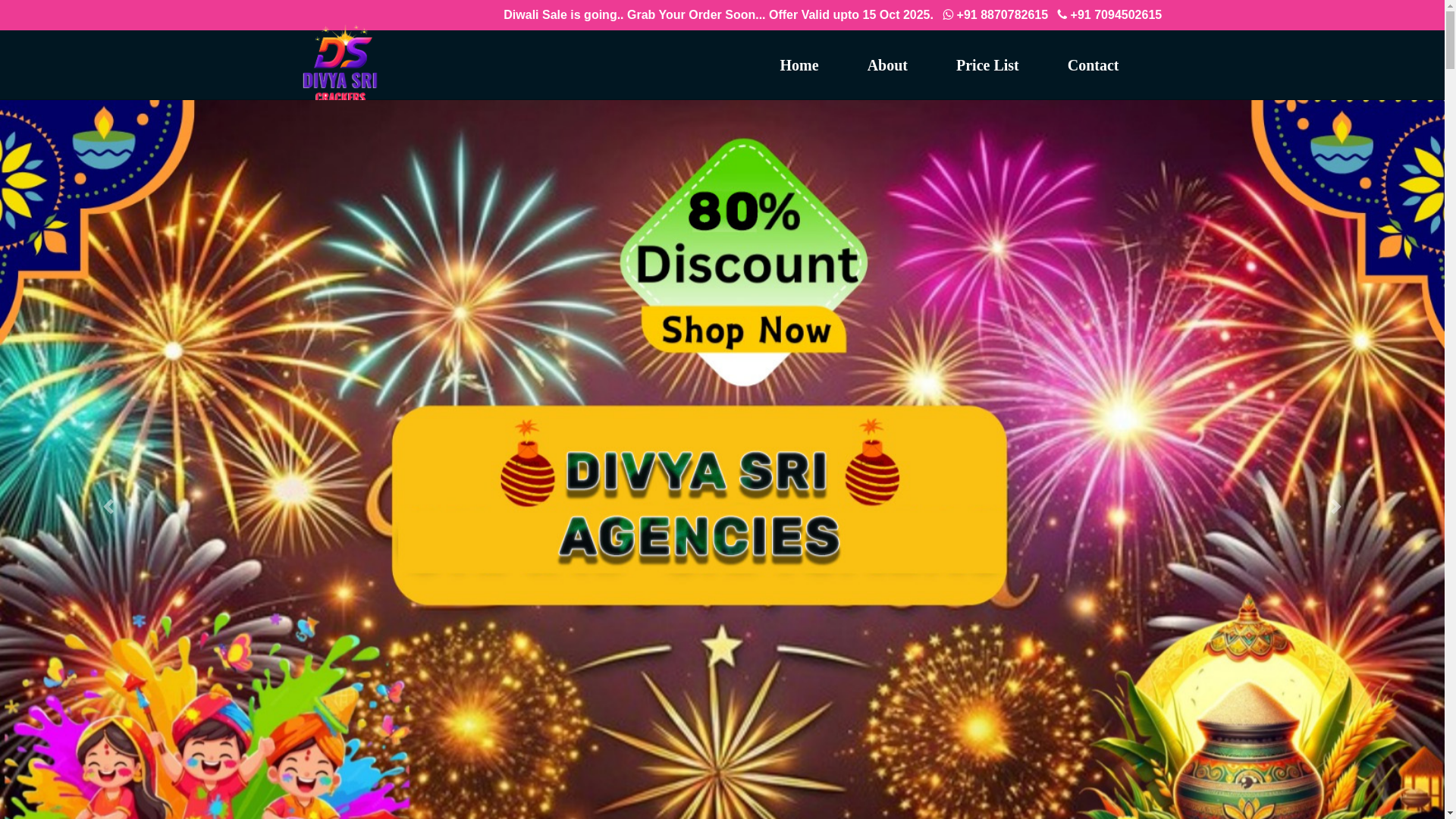website screenshot of https://divyasriagencies.com/