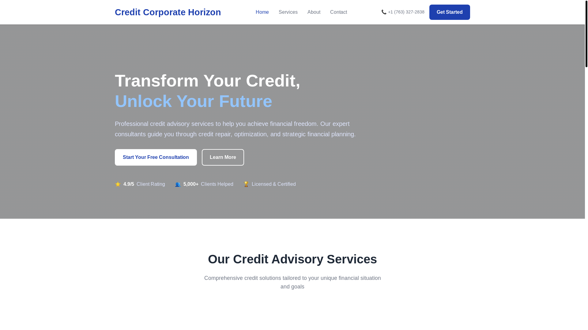 website screenshot of https://creditcorporatehorizon.click/