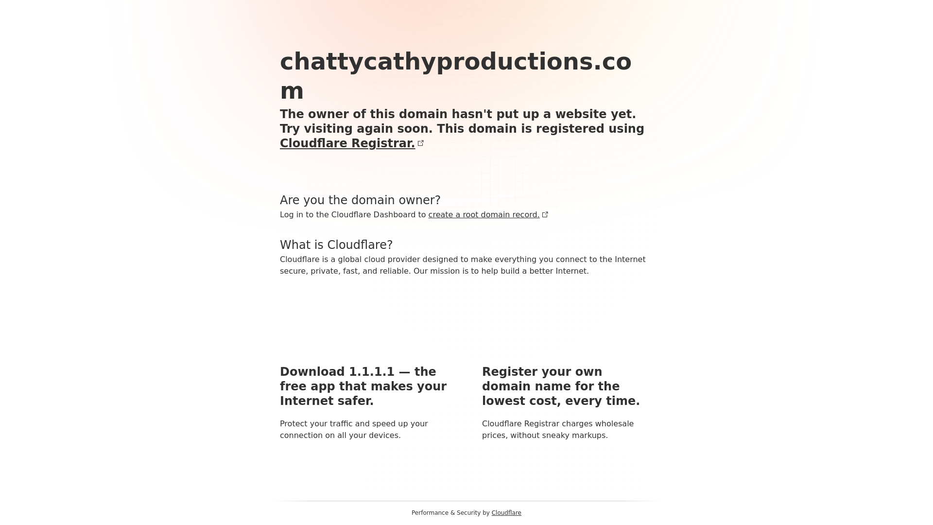 website screenshot of https://chattycathyproductions.com/