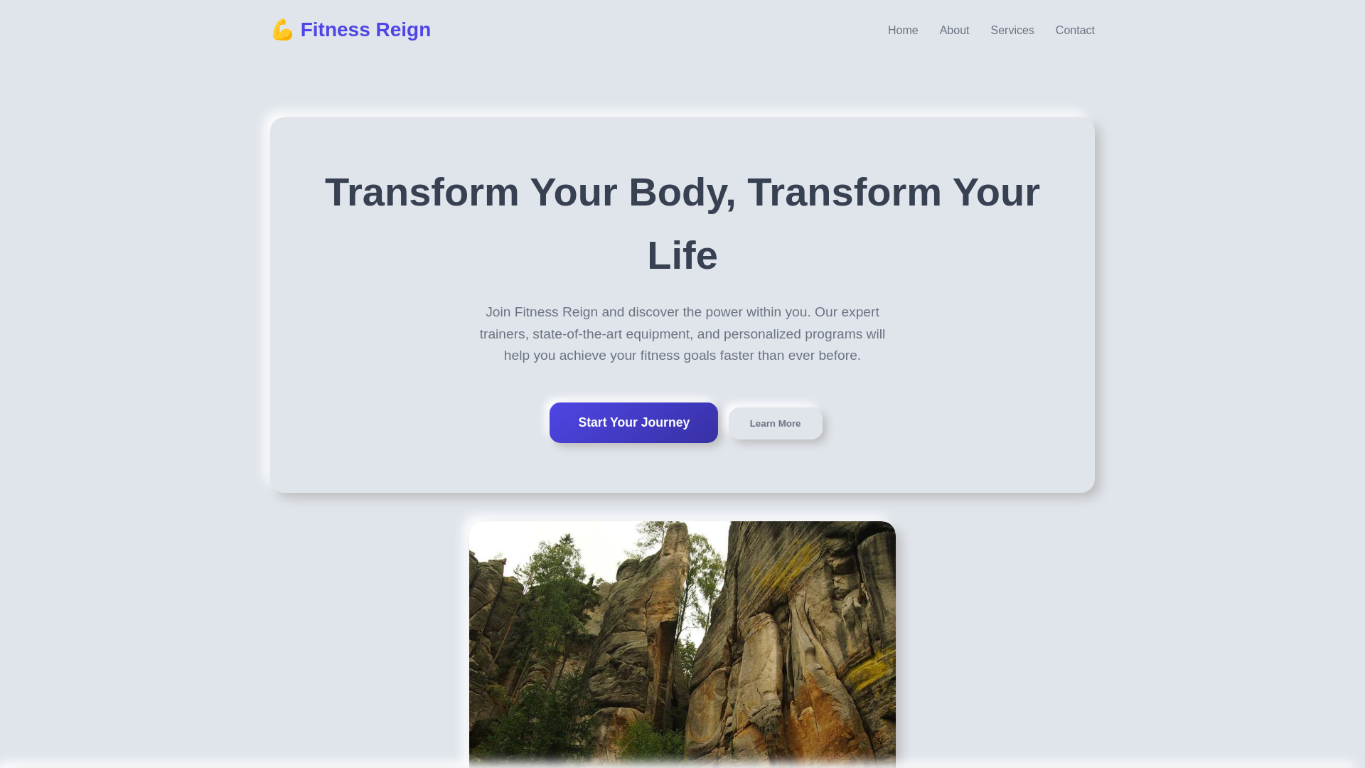 website screenshot of https://fitnessreign.click