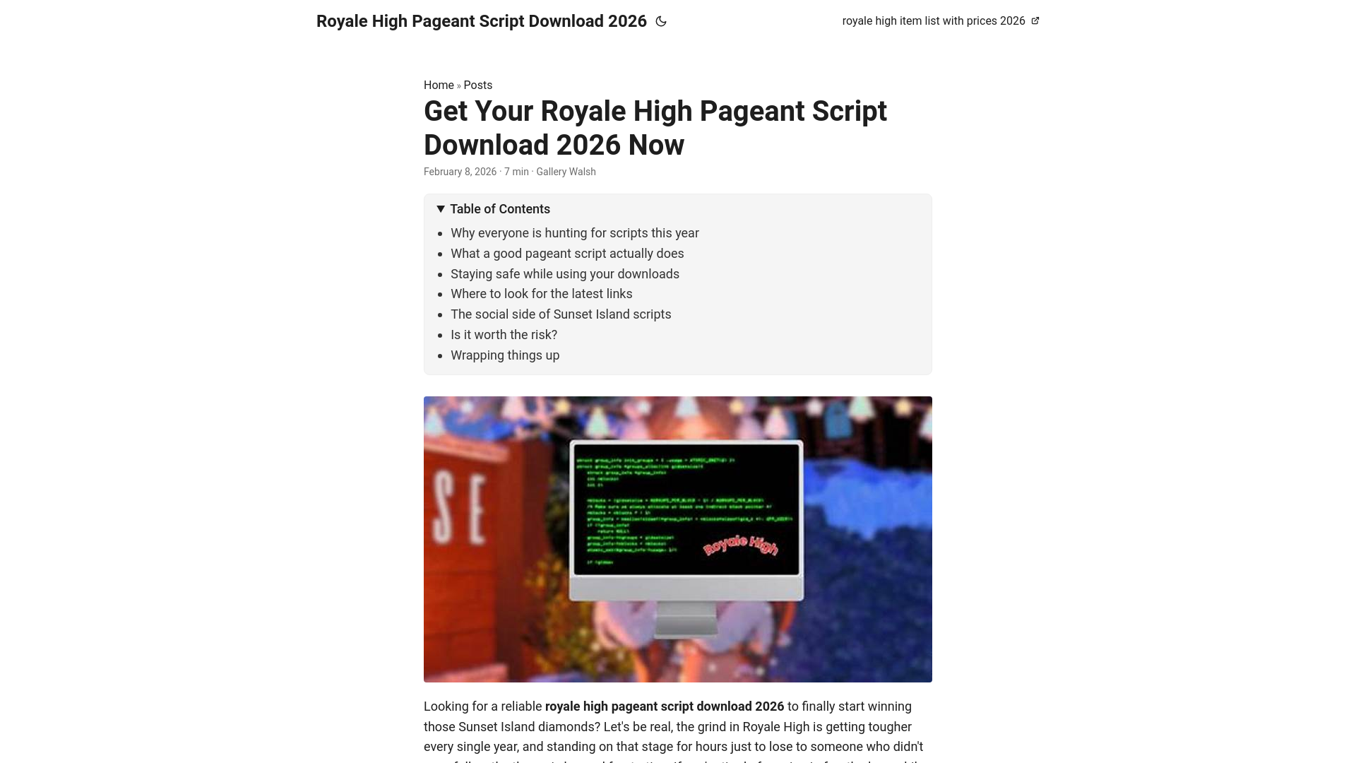 website screenshot of https://royale-high-pageant-script-download-2026.pages.dev/