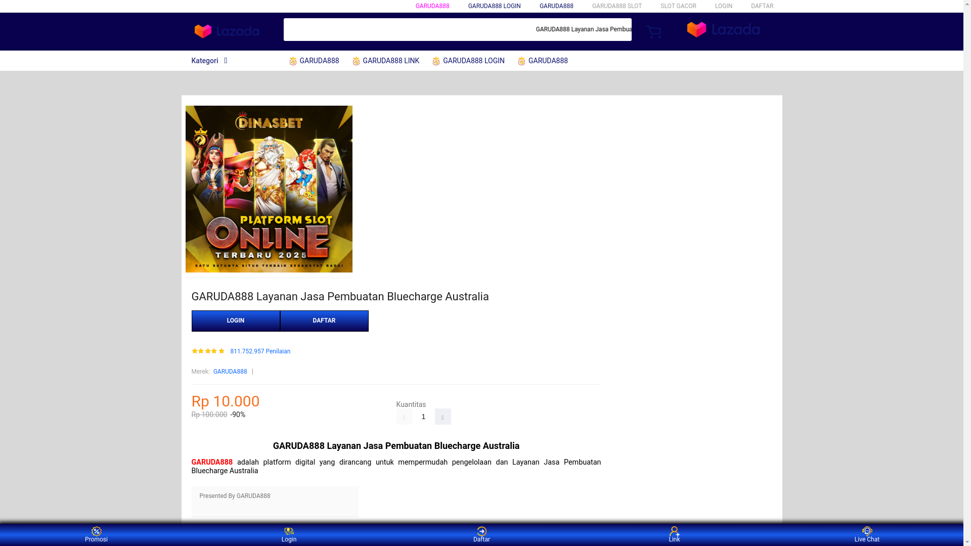 website screenshot of https://www.bluecharge.com.au/an/?id=GARUDA888