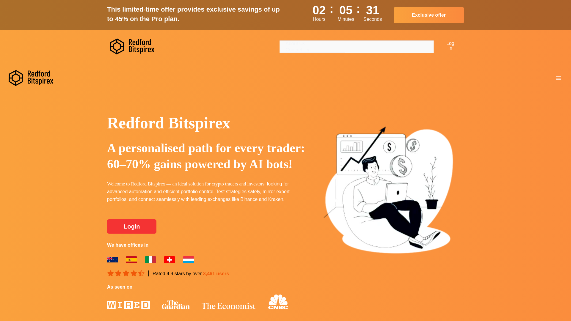 website screenshot of https://redfordbitspirex-ai.net/