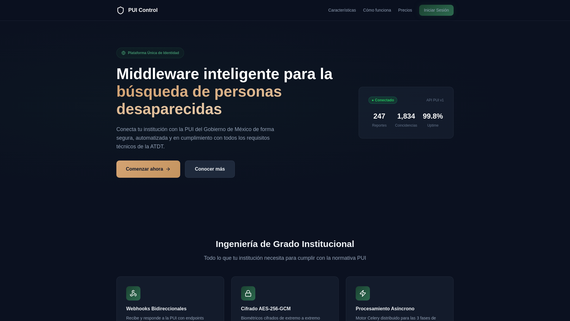 website screenshot of https://control-pui.com.mx/