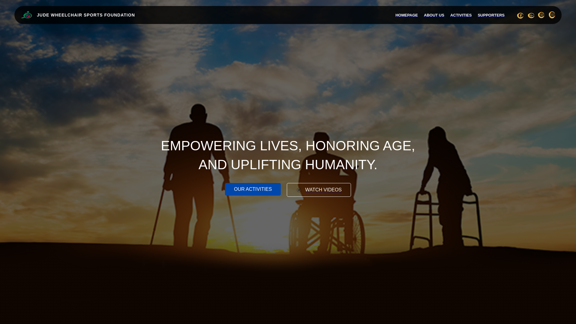 website screenshot of https://judewheelchairsportsfoundation.com/