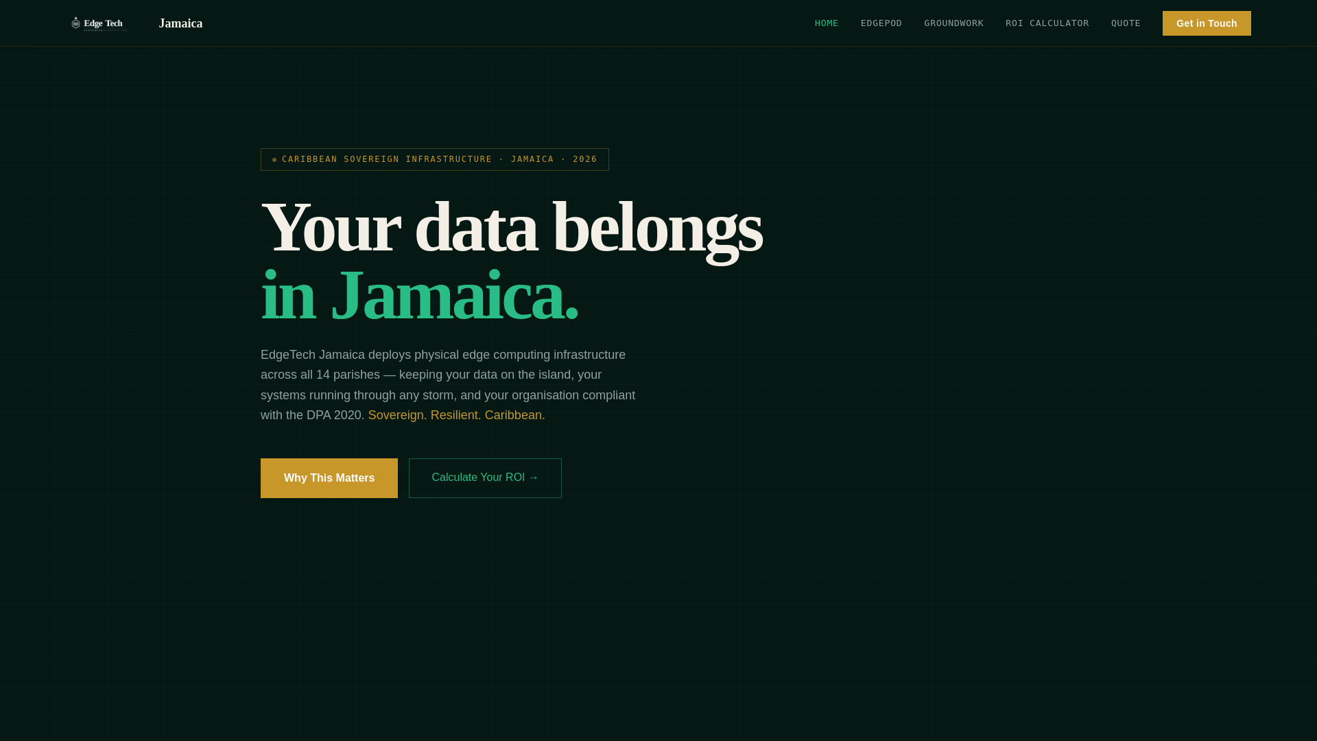 website screenshot of https://edgetechja.com/