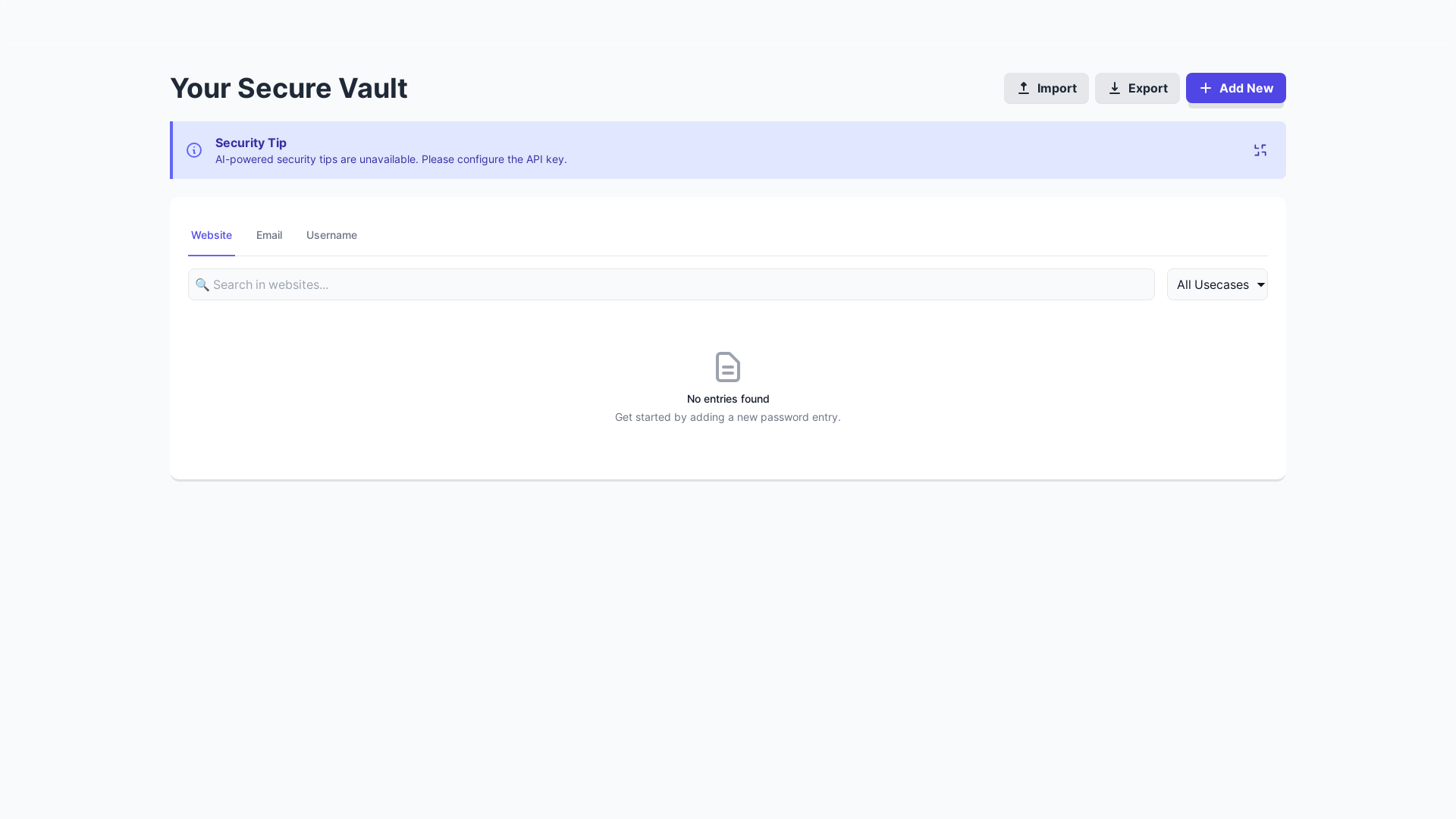 website screenshot of https://passwordvault.pages.dev/