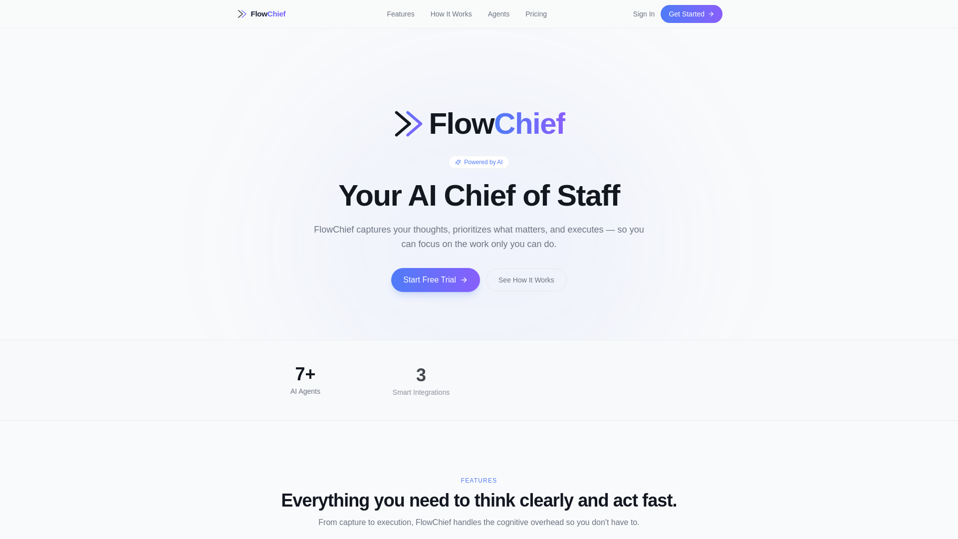 website screenshot of https://flowchief.ai/